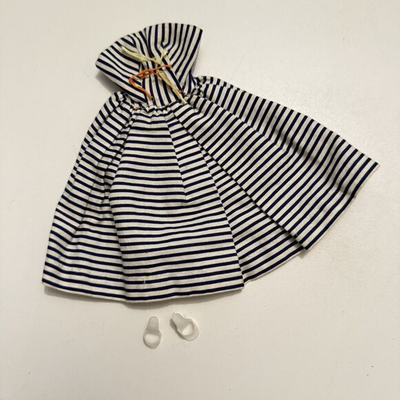Vintage Barbie Cotton Casual Dress #912 Mattel Japan White Open Toe OT Shoes - Picture 1 of 6